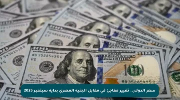 سعر الدولار.. تغيير مفاجئ في مقابل الجنيه المصري بداية سبتمبر 2025